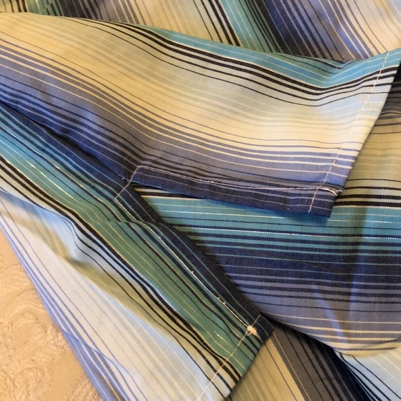 ALIA NWT SIZE 18 LONG SLEEVE BLOUSE BUTTON ROLL UP TAB BLUES &SILVER THREAD #024 - Picture 9 of 12